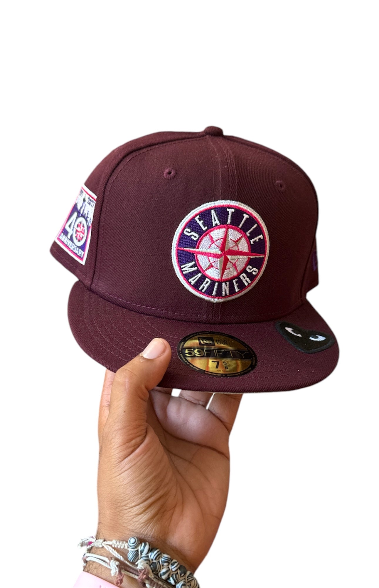 Size 7 5/8 Burgundy Seattle Fitted