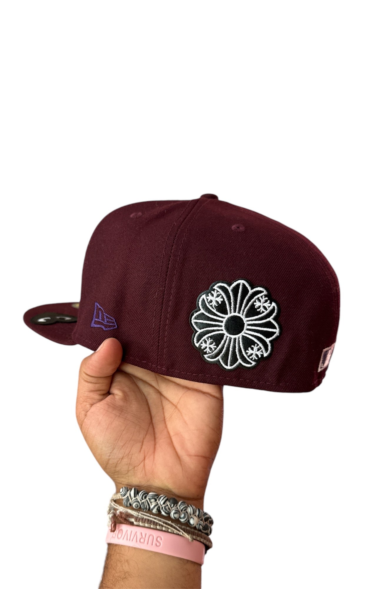 Size 7 5/8 Burgundy Seattle Fitted