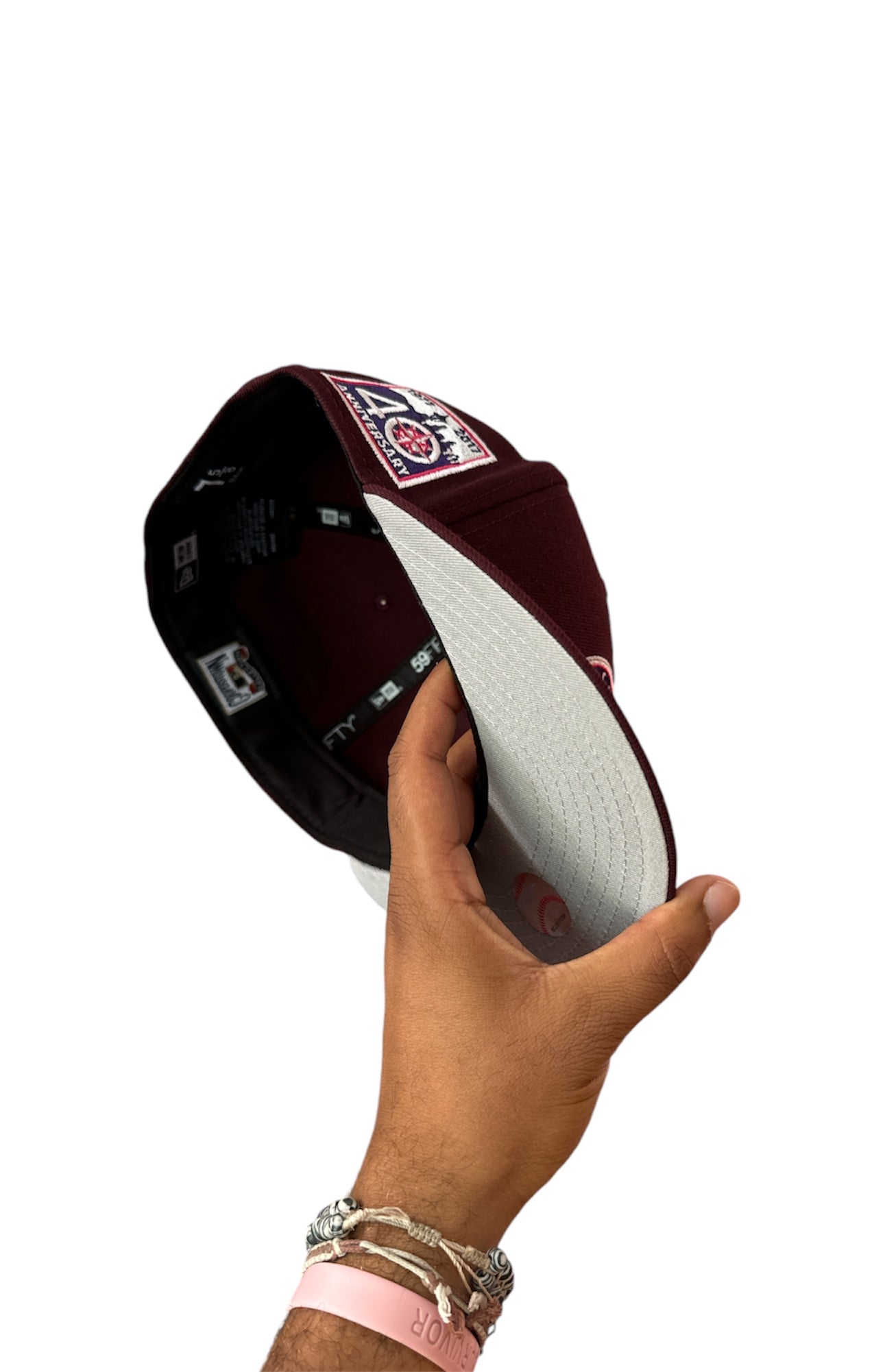 Size 7 5/8 Burgundy Seattle Fitted