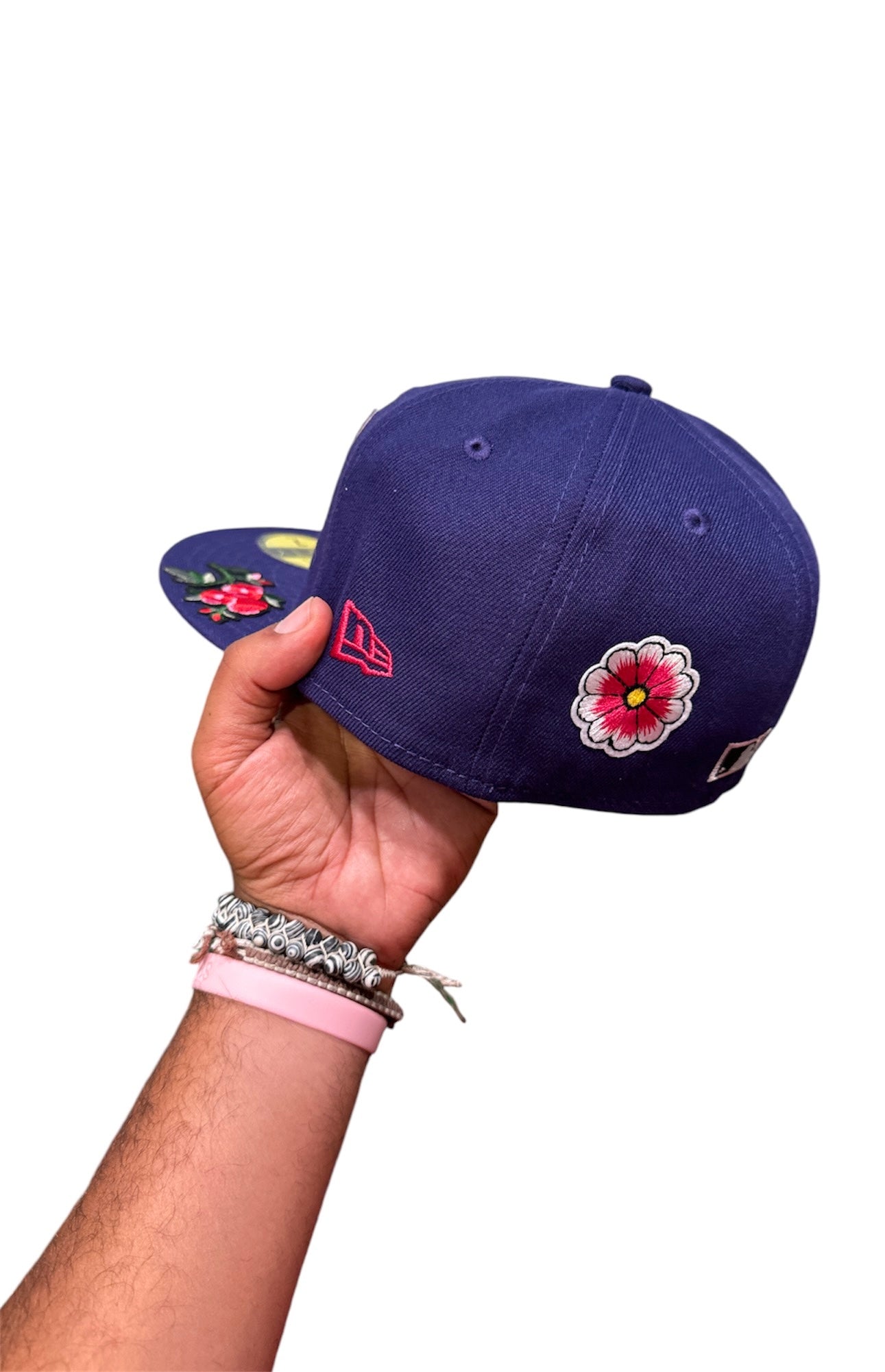 Size 7 Devil Rays Navy/Pink Fitted