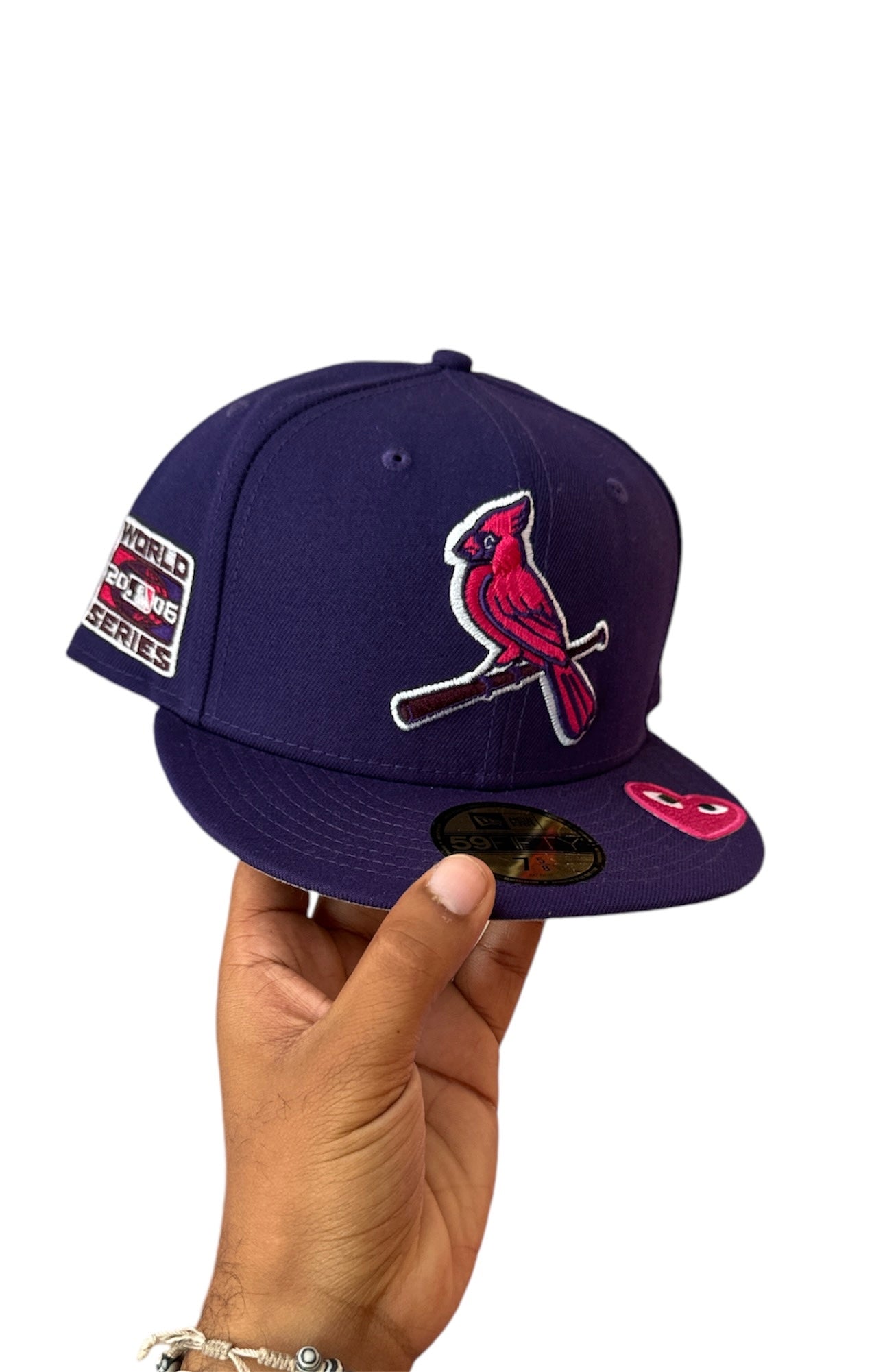 Size 7 5/8 Pink Cardinal Fitted