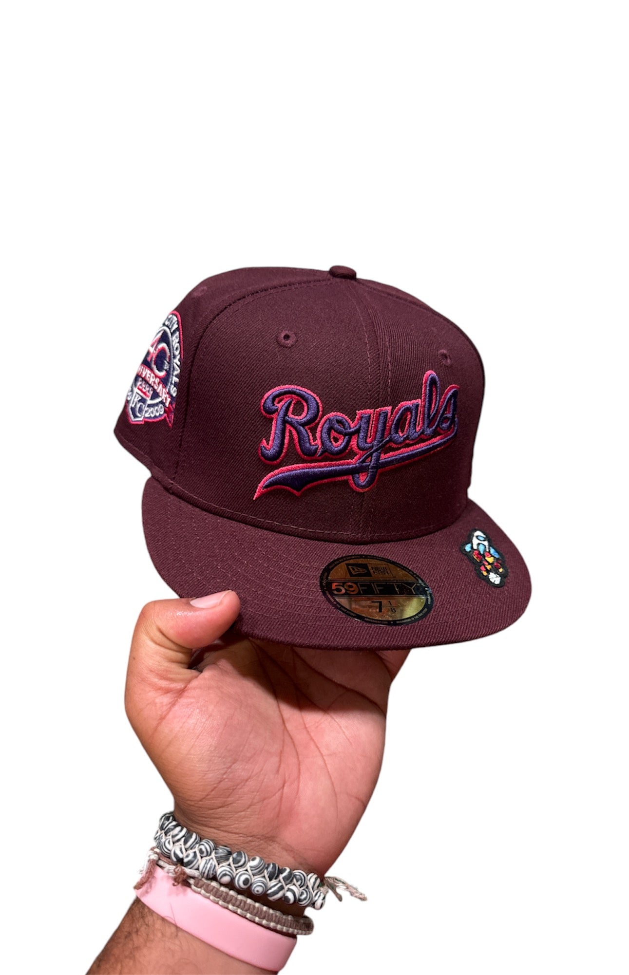 Size 7 1/8 Royals Burgundy Fitted