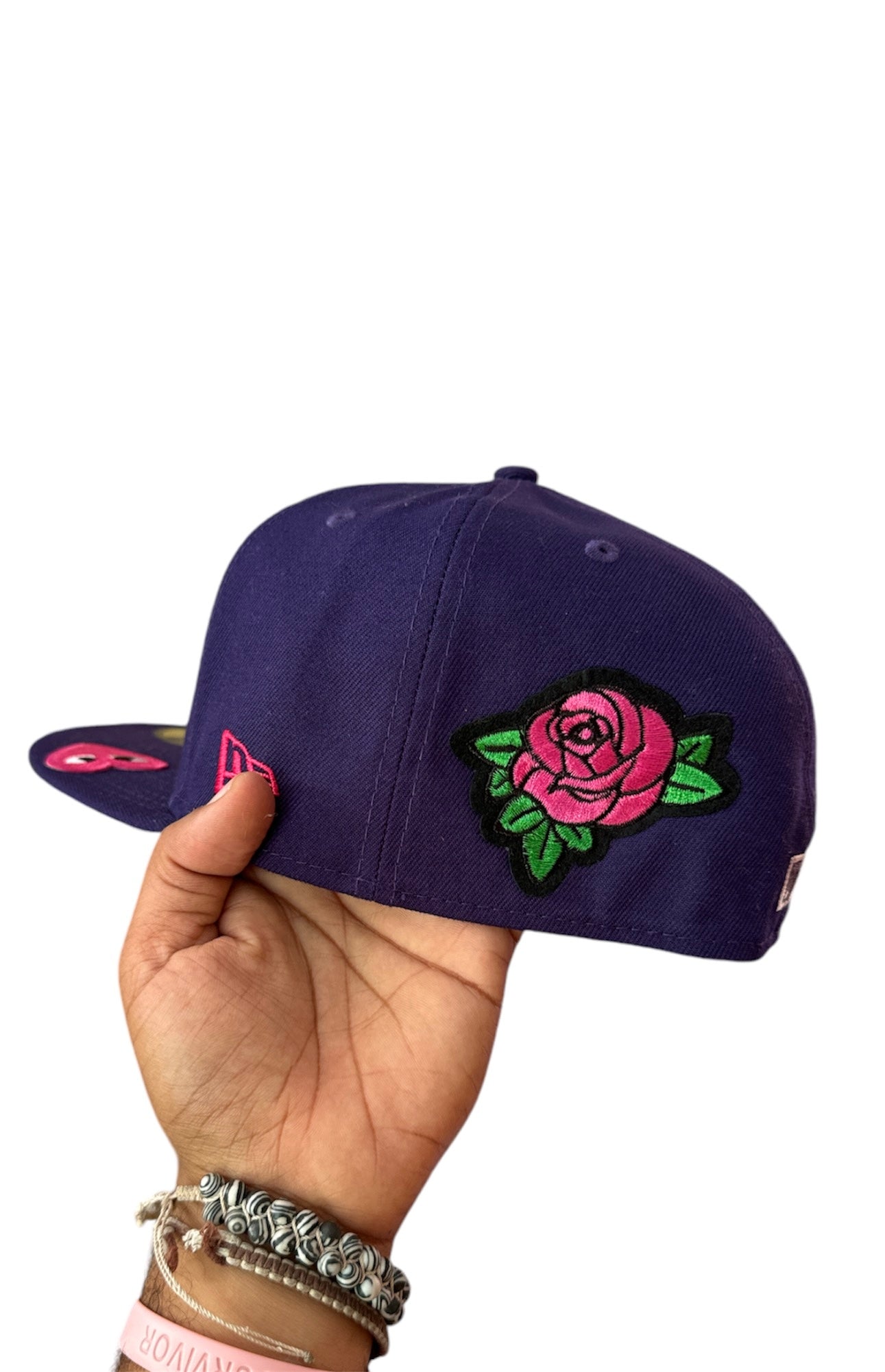 Size 7 5/8 Pink Cardinal Fitted