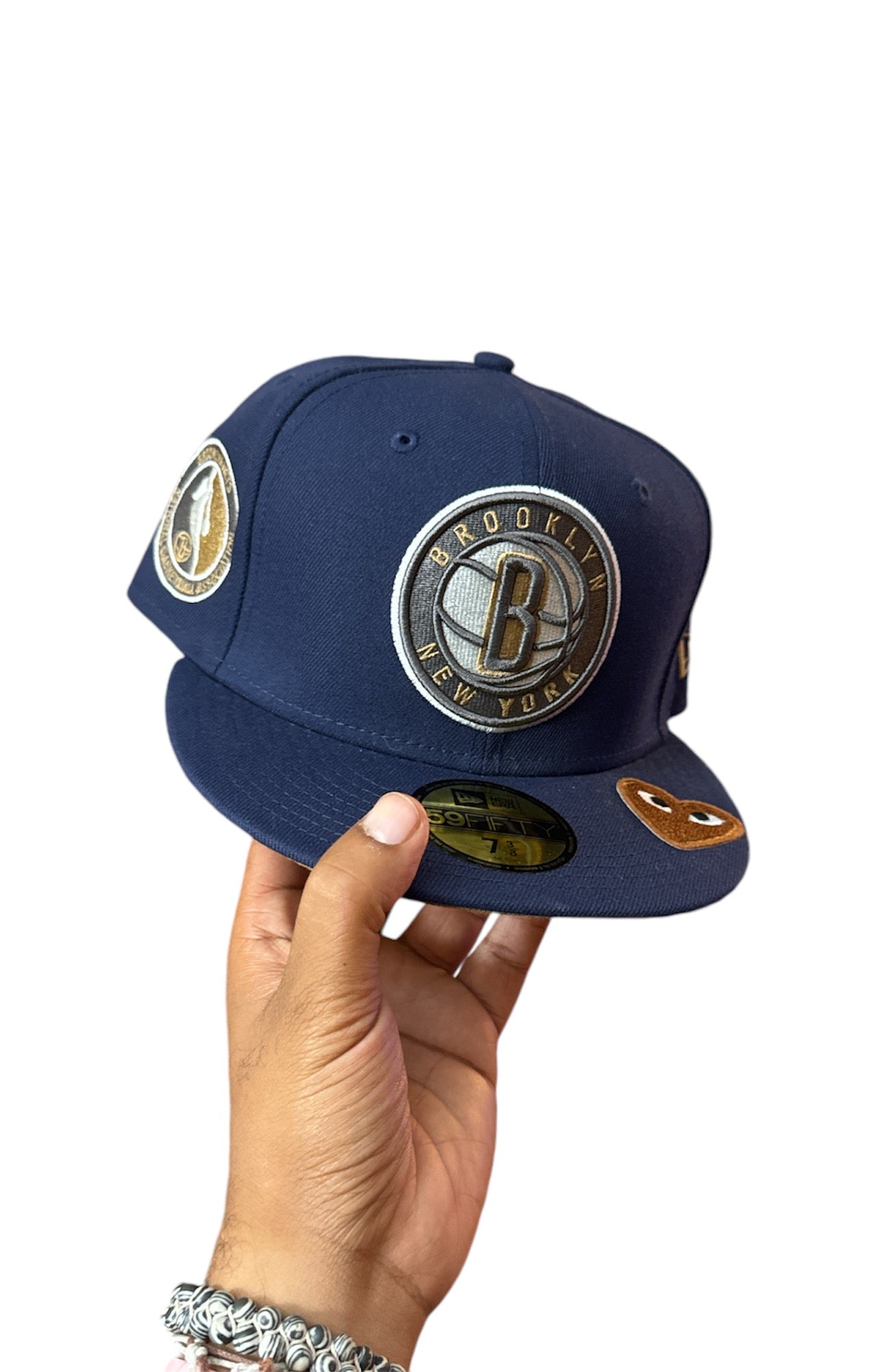Size 7 3/8 Navy BK Fitted