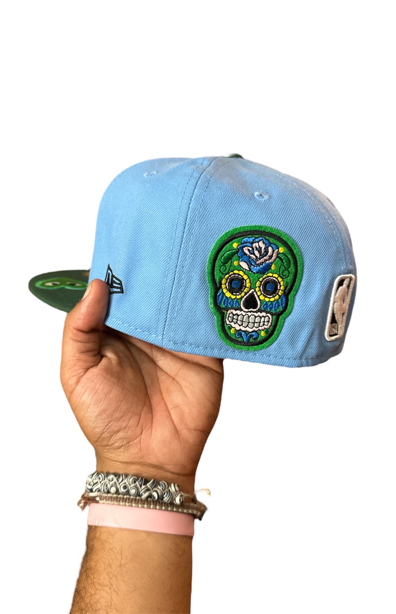 Size 7 1/8 Sky Blue Bulls Fitted