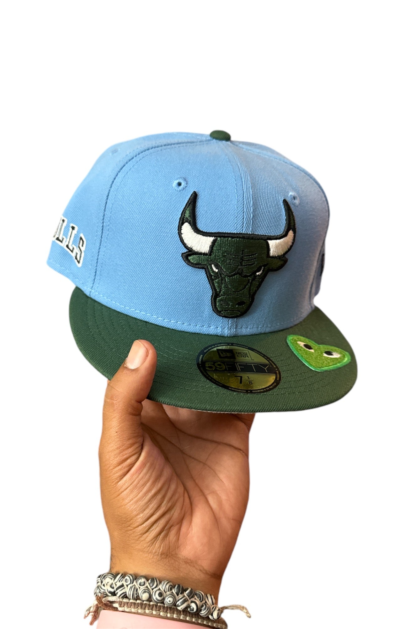 Size 7 1/8 Sky Blue Bulls Fitted