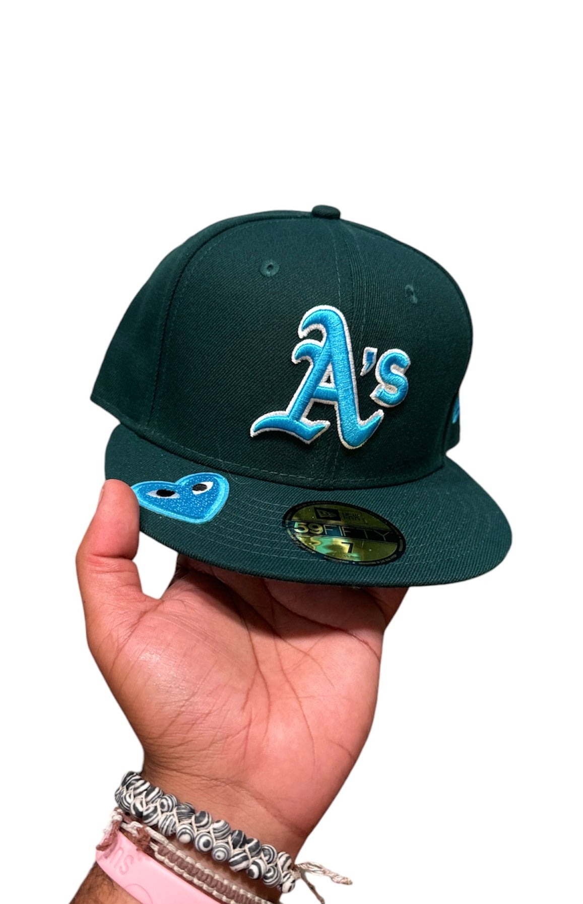 Size 7 Forest Green A’s Fitted