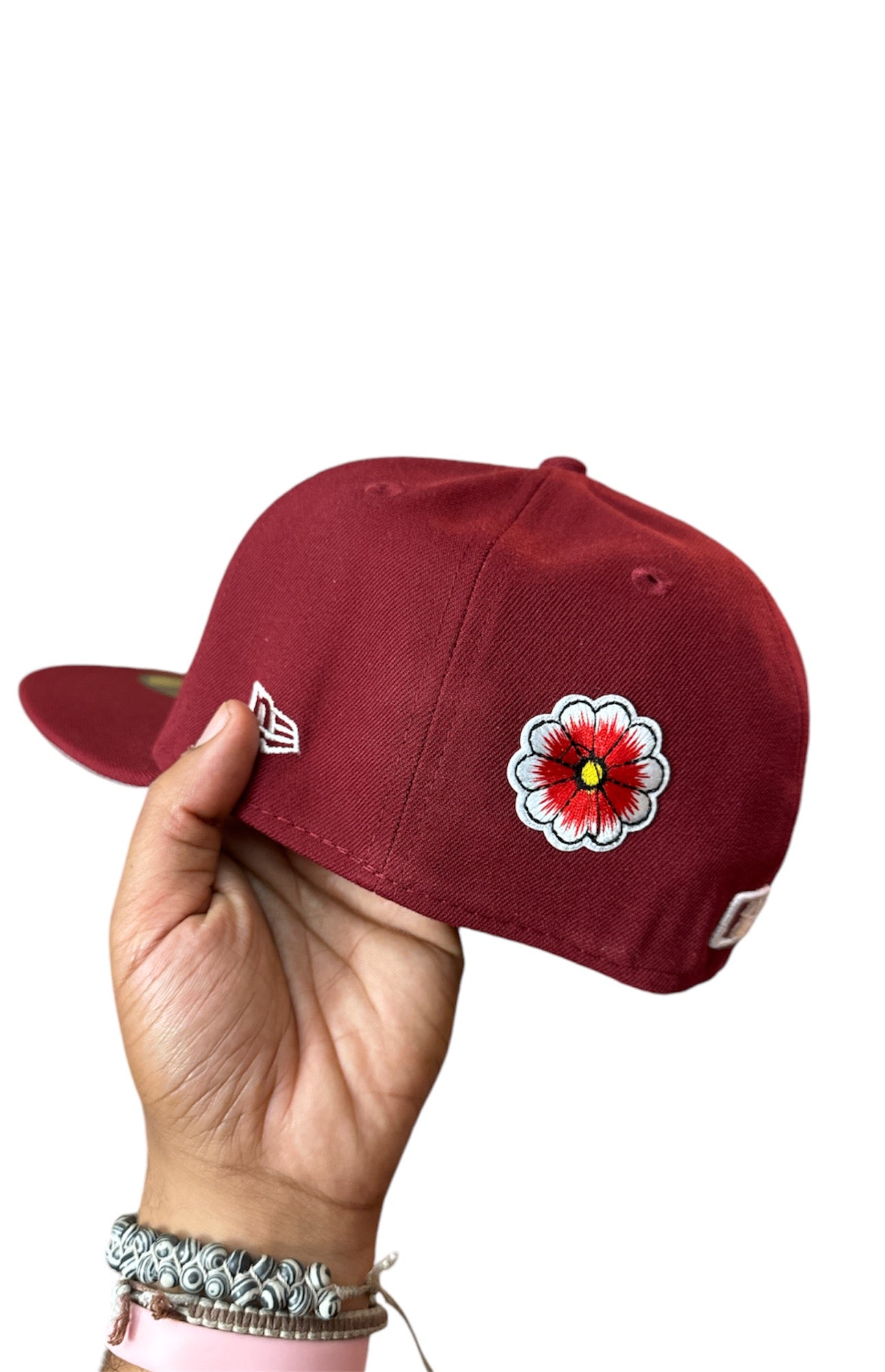 Size 7 1/4 LA Floral Burgundy Fitted