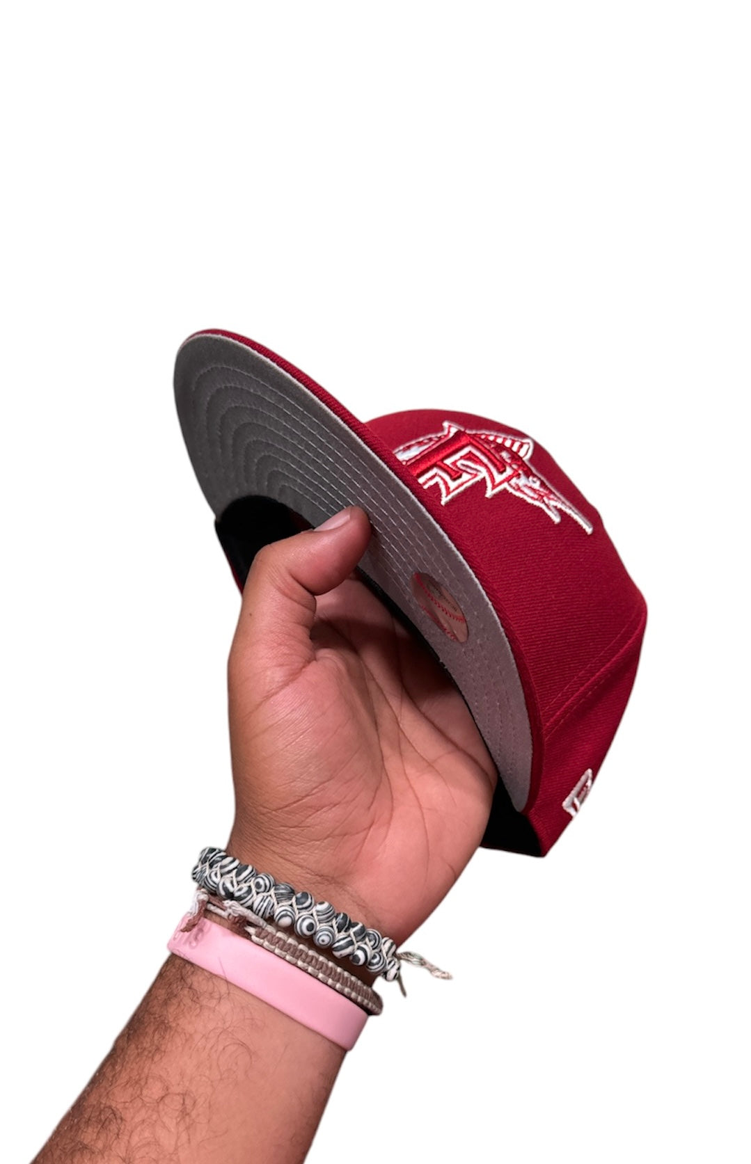 Size 7 Burgundy Marlins Fitted