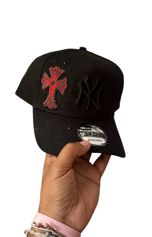 SNAPBACK Red Chrome Cross Yankees