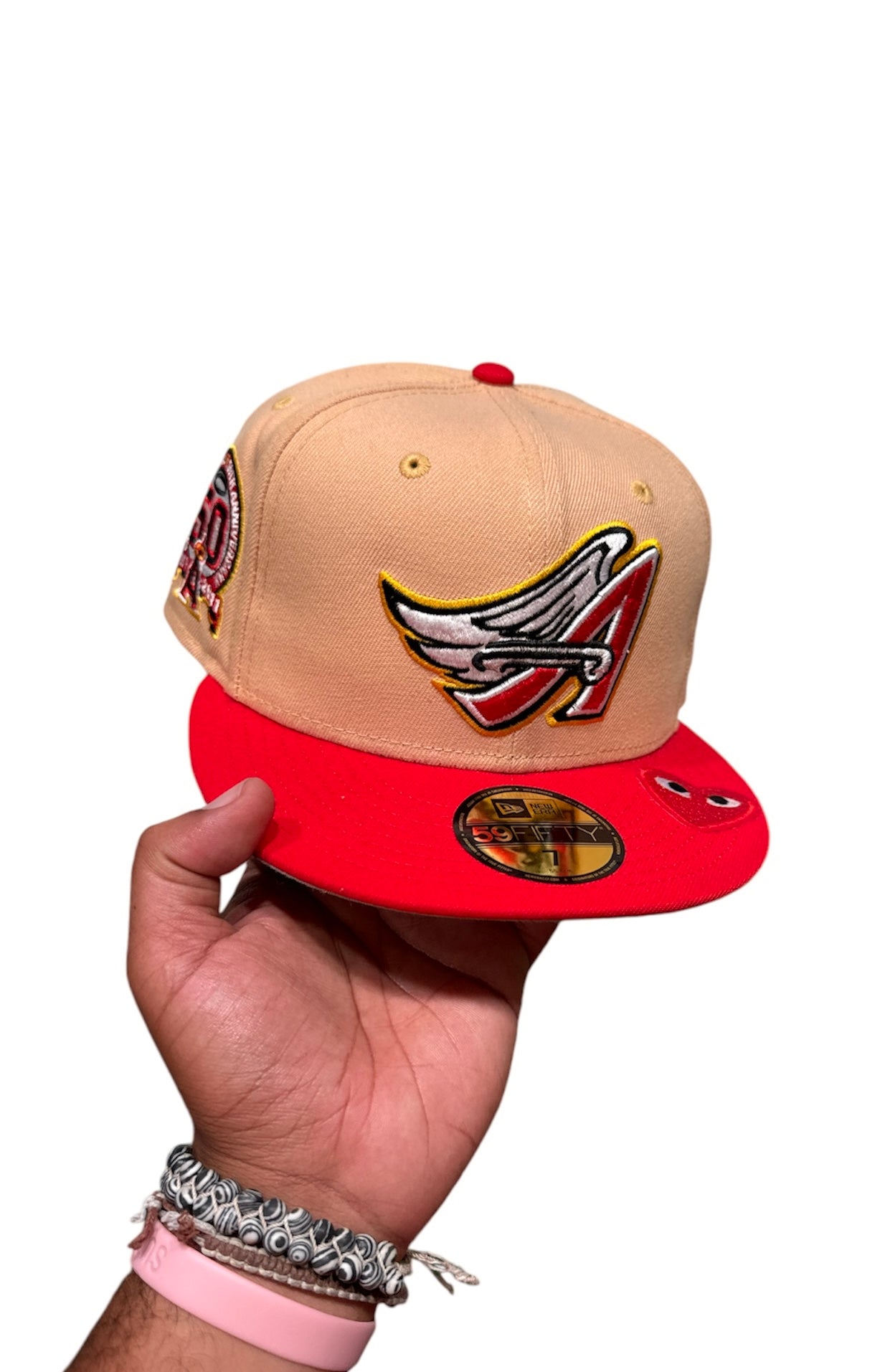 Size 7 Angels Sand/Red Fitted