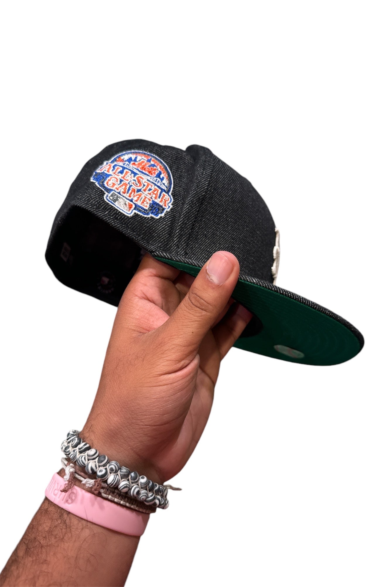 Size 7 Mets Black Denim Fitted