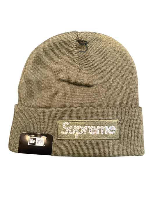 Green Supreme Iced Box Logo Beanie