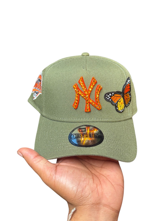 POLANCAPS NY ICE OLIVE BUTTERFLY SNAPBACK