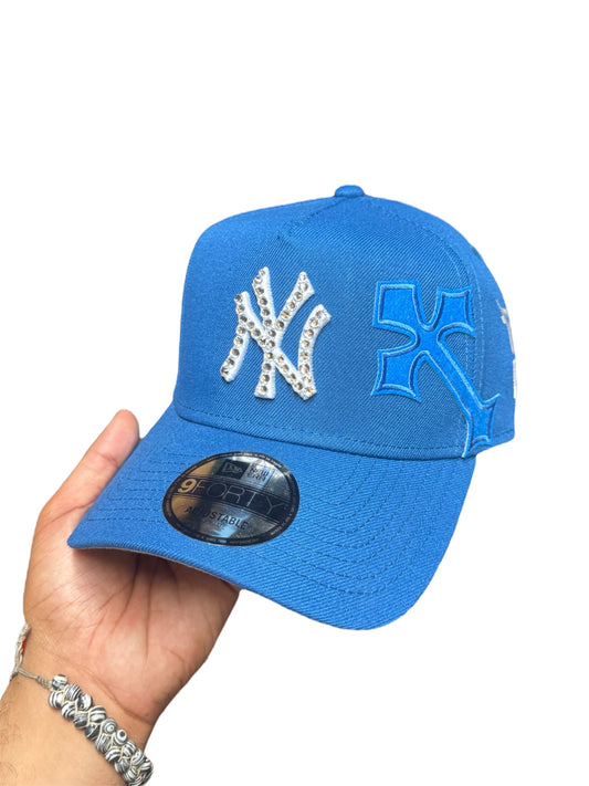 POLANCAPS NY ICE INDIGO CROSS SNAPBACK